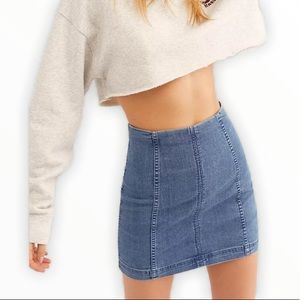 FREE PEOPLE Modern Femme Denim Mini Skirt Size 0